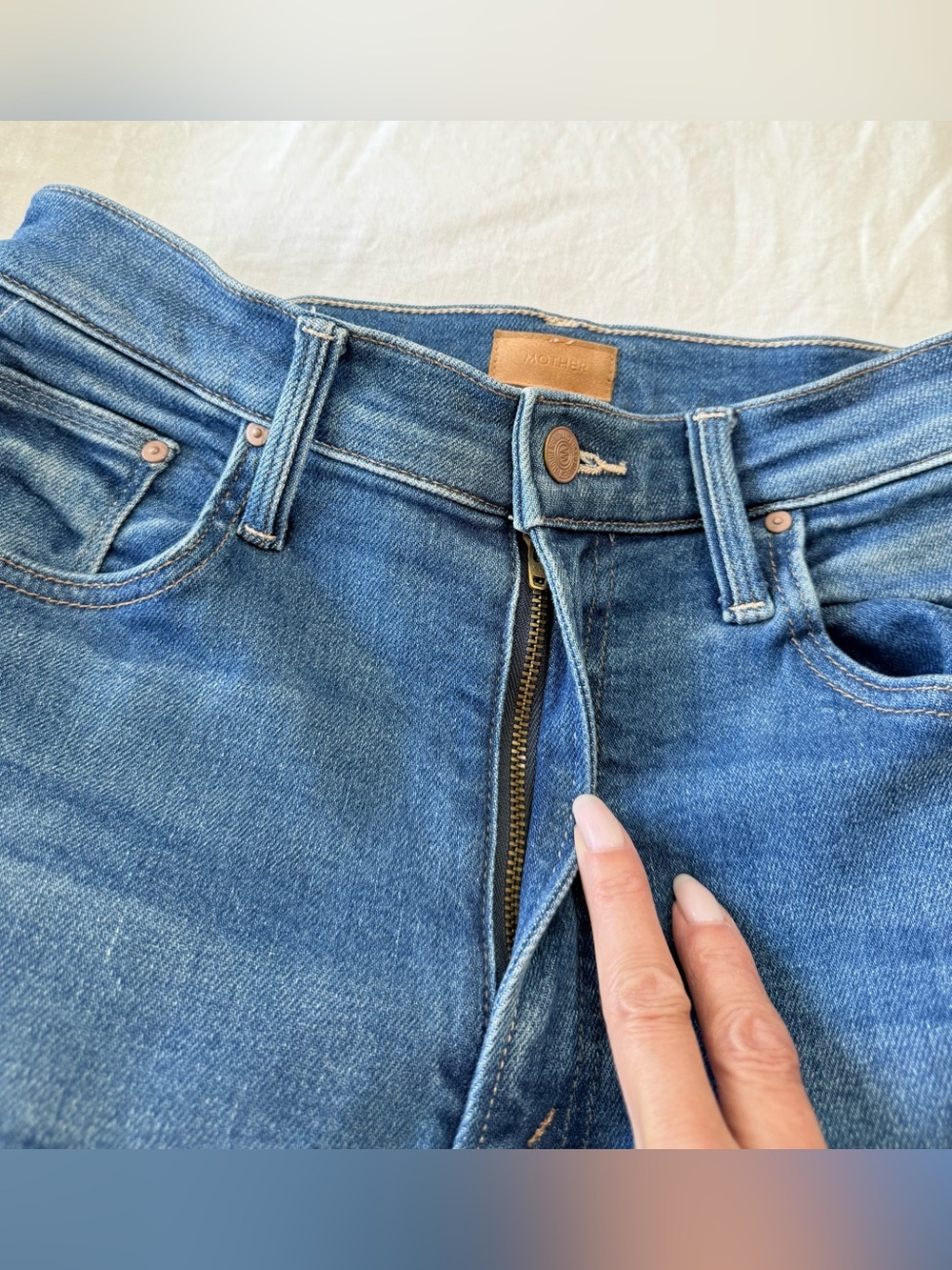 Mother | SZ 28 | The Rambler Zip Flood High Rise Blue Jeans Nip it in the Bud - Picture 7 of 11